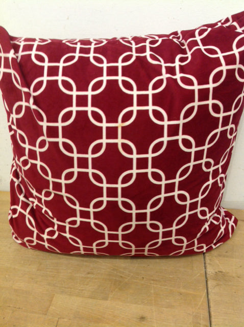 Pillow- 18" Red & White Fleece Print
