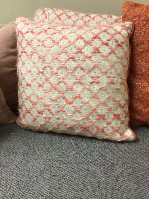 Pier 1 Pink & White Pillow