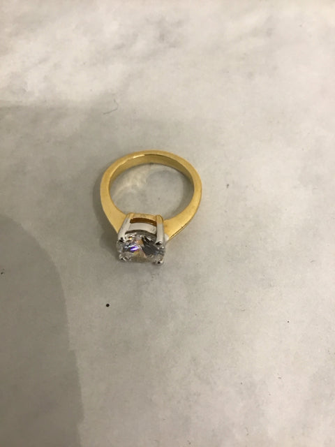 Goldtone & CZ Ring
