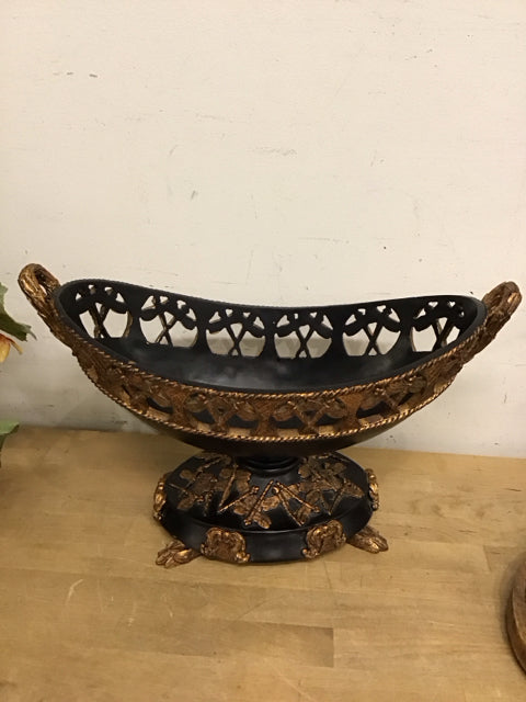 18"x12" Gold & Black Dragonfly Bowl