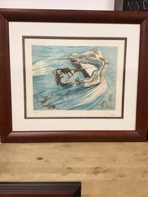 33.5"x29" " Lincoln in Dalivision" by Salvador Dali Framed Art