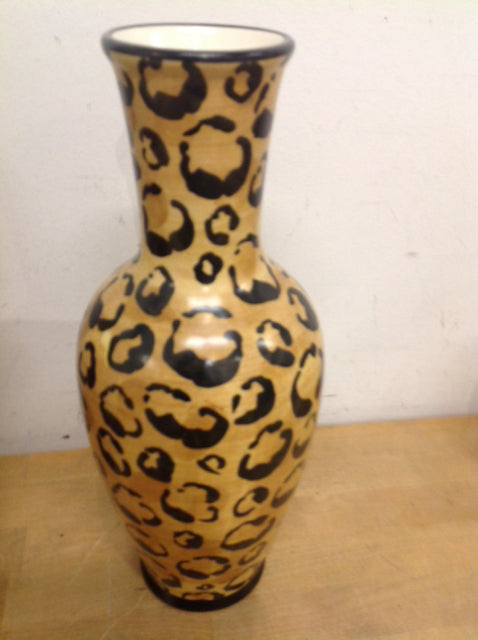 Vase- 14" Ceramic Cheetah Print