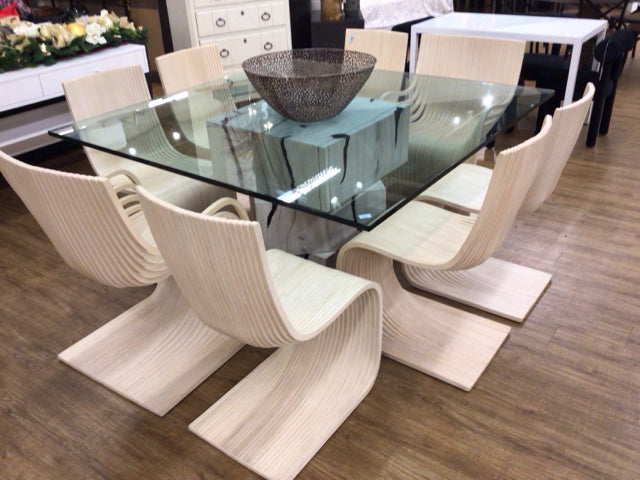 Set Of 8 Piegatto Sculptural Dining Chairs
