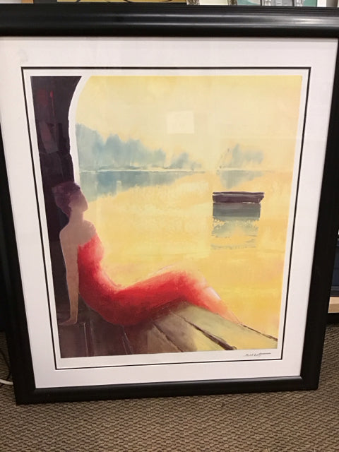 35"x41" Abstract Lady By The Water