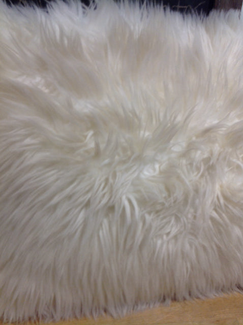 Pillow- 24" White Faux Fur