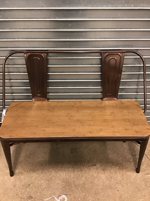 Bronze Metal & Wood Bench