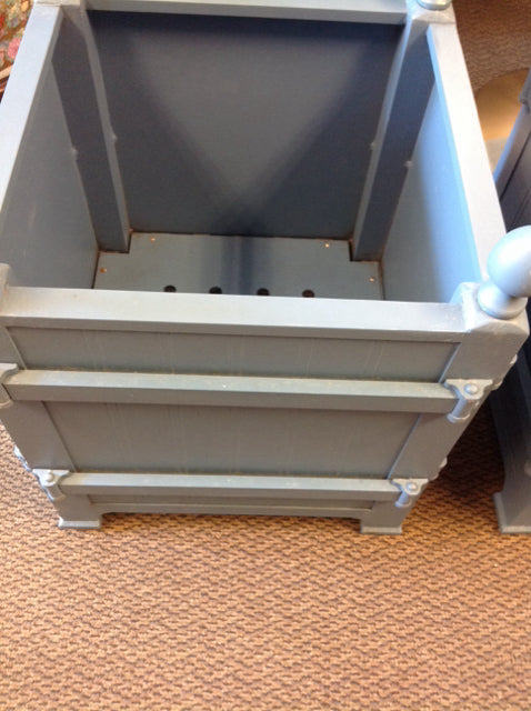 Planter- 20" Frontgate Blue Metal