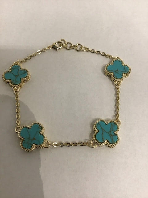 Van Cleef Like Tuquoise Bracelet
