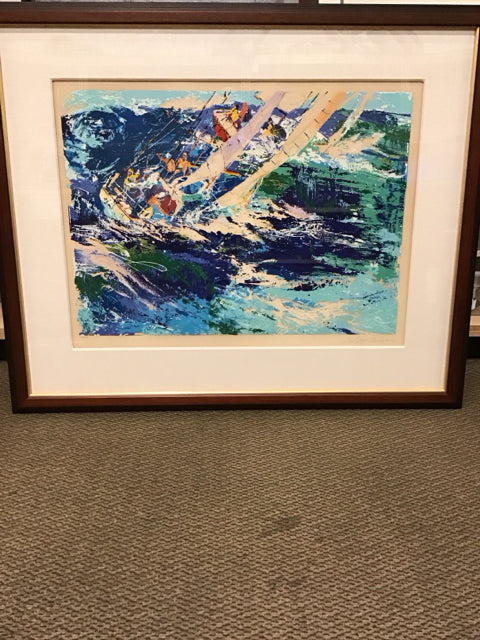 42"x50" Framed "High Sailing" By Leroy Neiman
