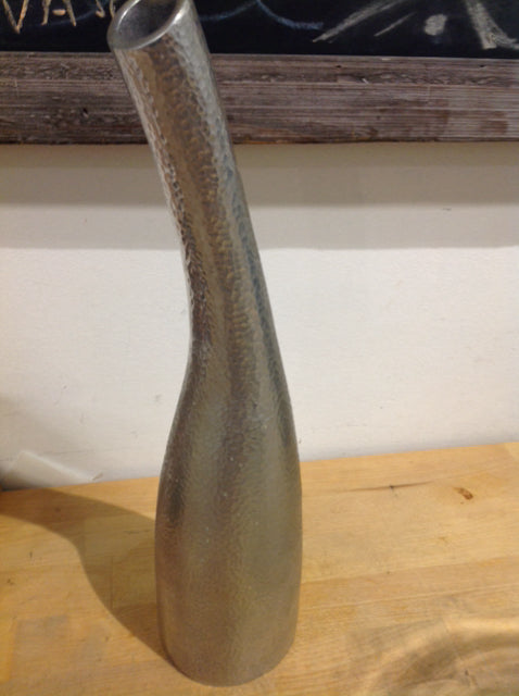 Vase- 13" Silver Metal