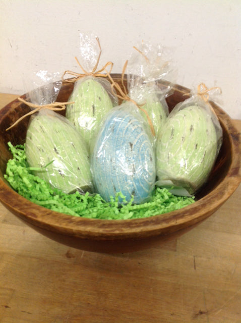 12" Wood Bowl W 5 Wood Eggs