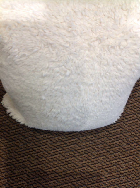 Pillow- 16" P B White Faux Fur
