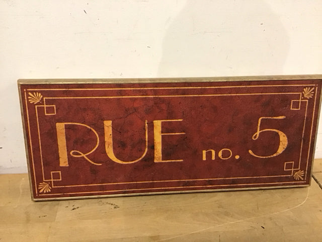 20"x8.5" "RUE no. 5" Wall Decor
