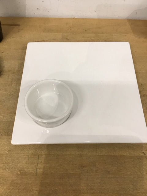 13" "Crate & Barrel" Square Platter With Dish