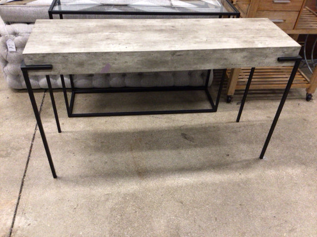 47 1/4" X 13 3/4" Grey Wood & Metal Console Table