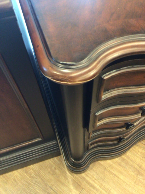 Hooker Dark Wood Two Drawer File Cabinet W/Keys