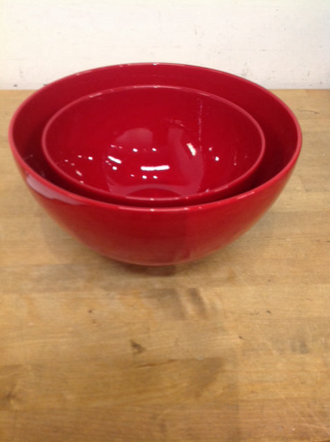 Bowls - Set Of 2 Waechtersbach Red Ceramic