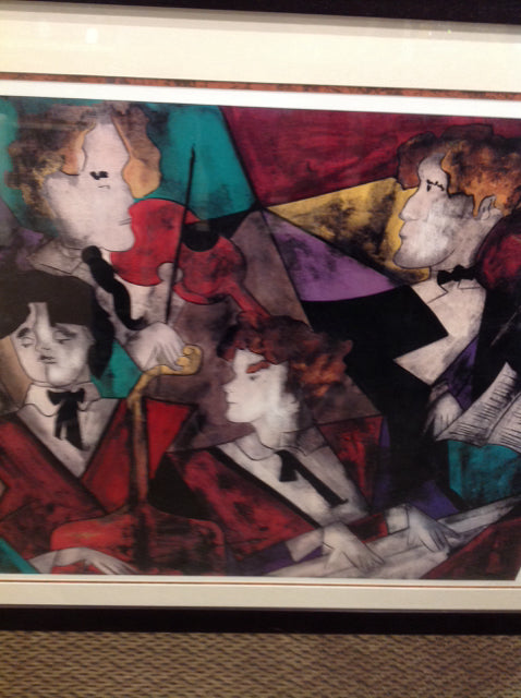 35" X 42" Signed Kinff Music Abstract