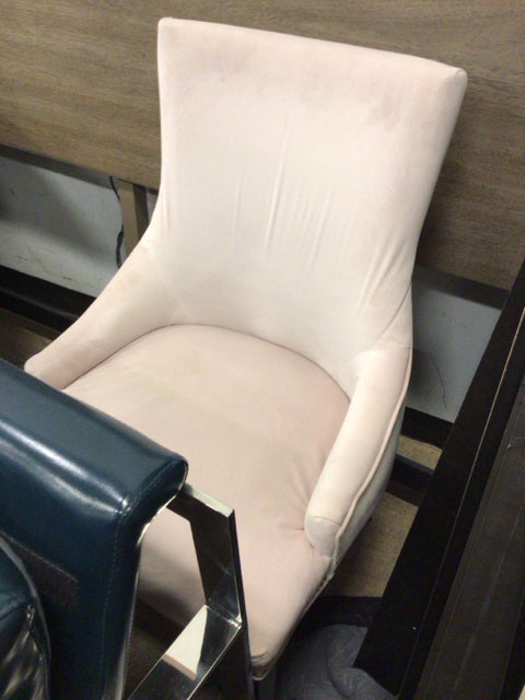 Blush Velvet Tufted Accent Chair