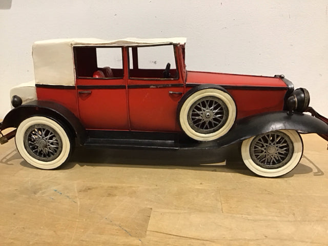 14.5" Red Antique Model Car