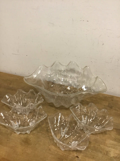Set Of 5 Acrylic Clam Shell Bowls