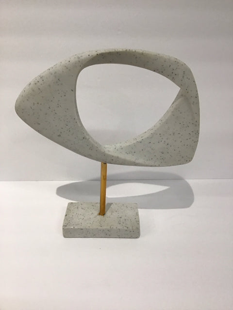 White Speckled Resin Abstract Sculpture