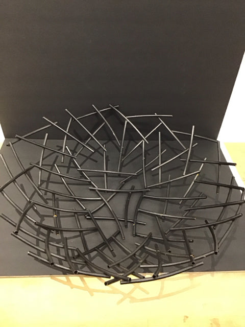 24"Rd Black Metal Wire Bowl