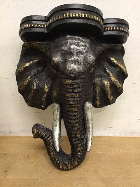 14" Elephant Head Wall Mount/Sculpture