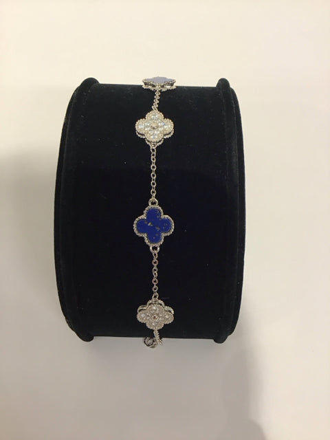 Van Cleef Style Lapis Lazuli/Paive Bracelet