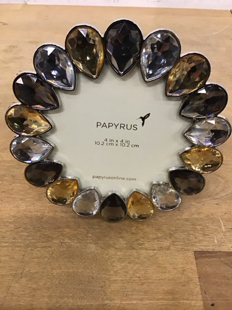 Papyrus 4" Round Teardrop Gem Photo Frame