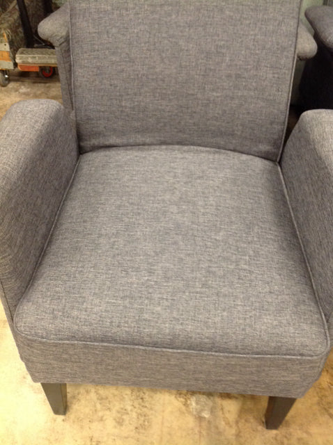 Chair- Grey Fabric & Wood