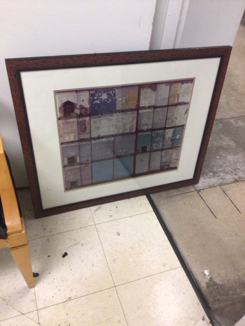 35" X 29" Wood Framed Abstract Print