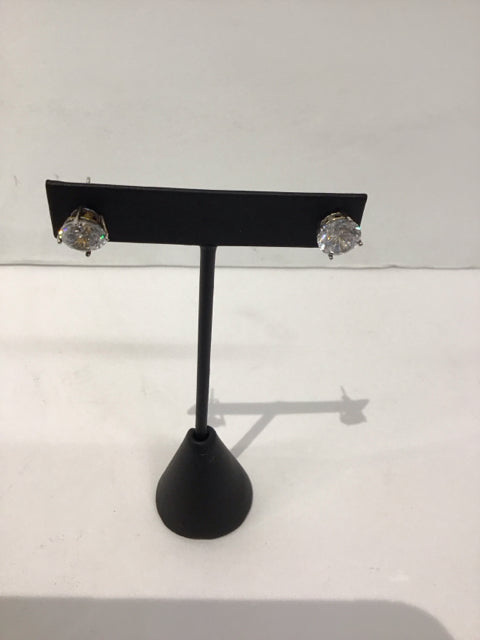 925 Silver 9mm Diamond Stud Earrings