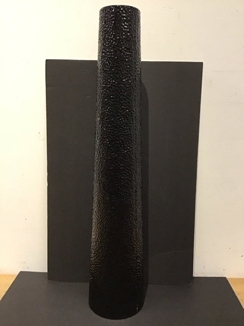 34" Black Metal Textured Vase