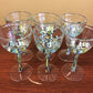 Set Of 6 Painted Confetti Handblown Wine Glasses