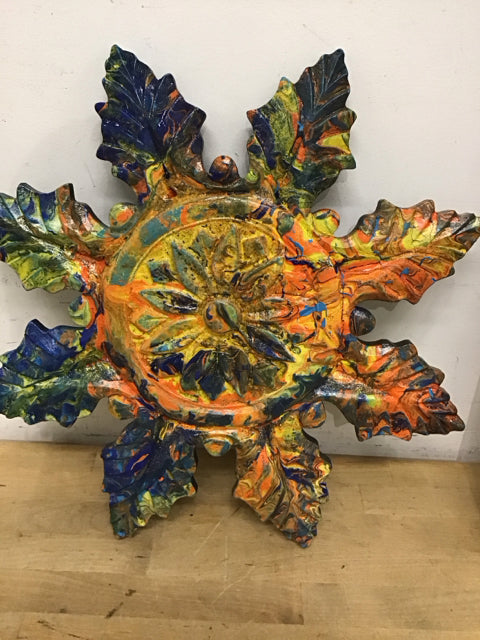 19" Abstract Painted Snowflake