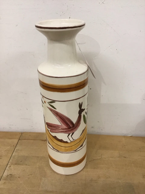 17.5" Painted Ceramic Vase