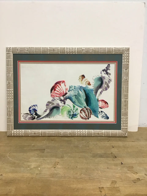 30x22 Framed Sea Life Print on Linen