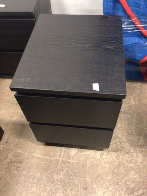 IKEA Dark Wood Two Drawer Nightstand