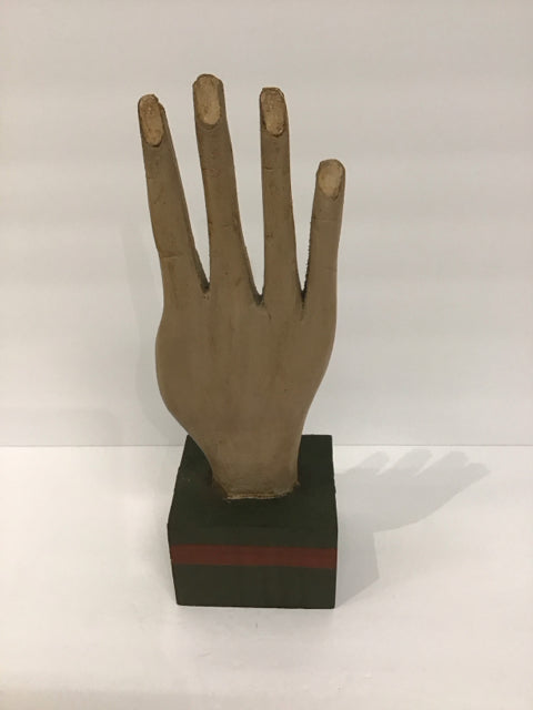 12" Wood Carved "Heart in Hand" Sculpture