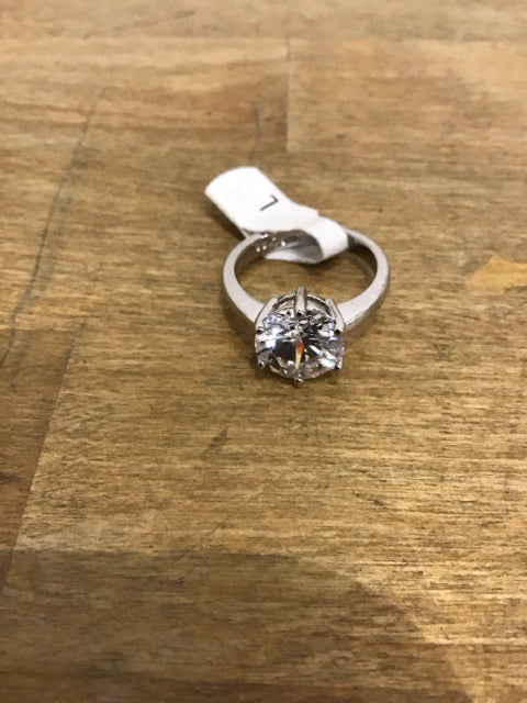 Silvertone CZ Ring