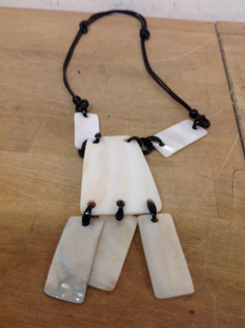 Necklace- Black M O P Medallions