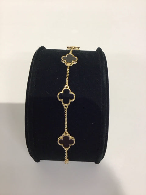 Van Cleef Style Onyx Bracelet