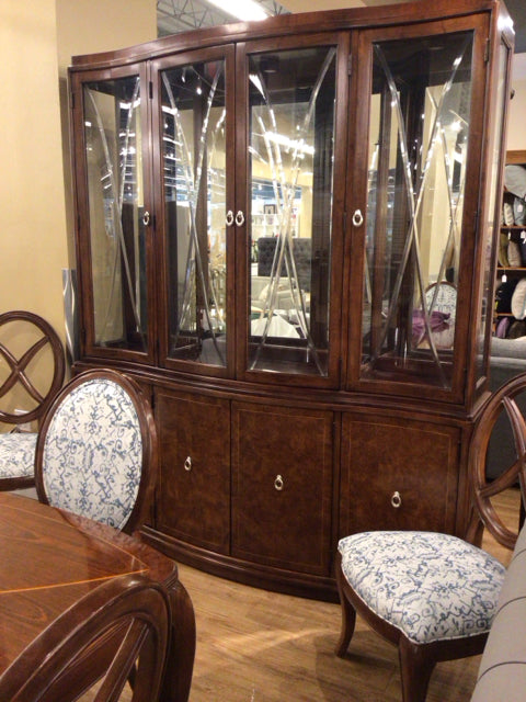Thomasville Bogart Wood & Glass Two PC China Cabinet