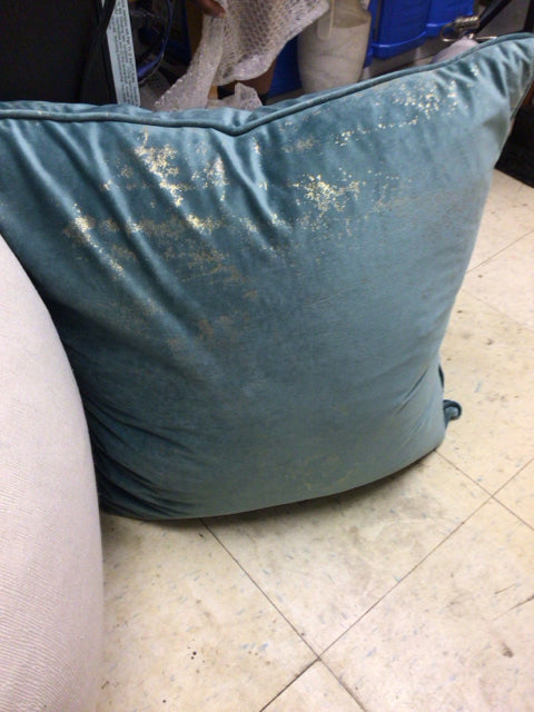 Teal & Gold Fabric Pillow