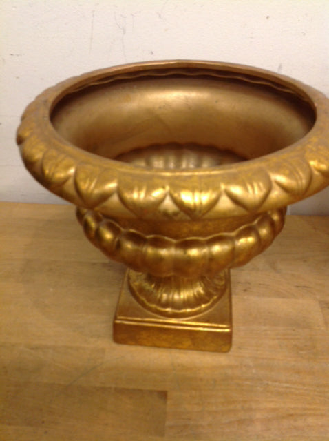 9" Gold Ceramic Urn Planter