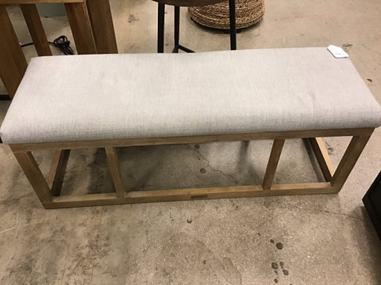 TH Beige Wood Base Bench