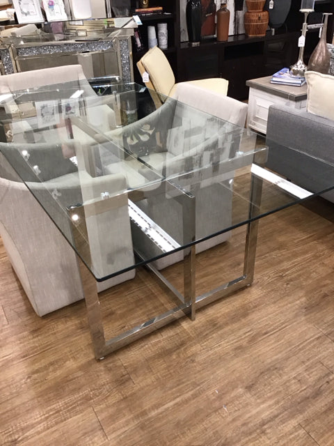 Glass/Chrome Rectangular Dining Table