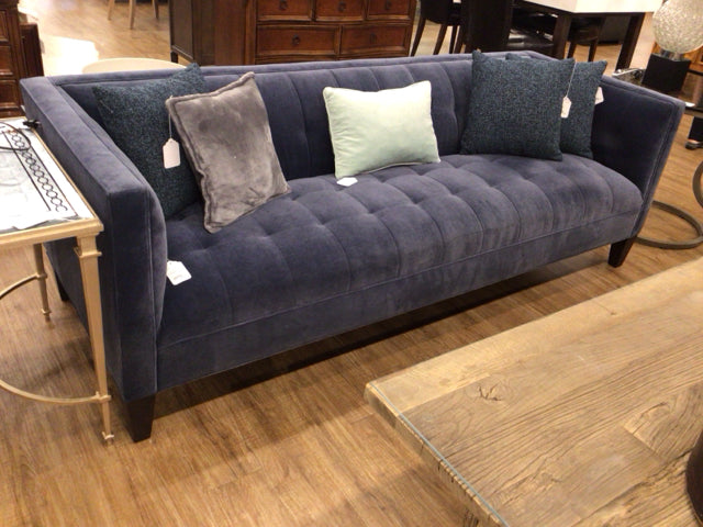 AS-IS Mitchell Gold + Bob Williams Blue Fabric Sofa(Sun Fading)