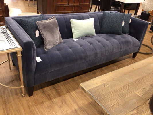 AS-IS Mitchell Gold + Bob Williams Blue Fabric Sofa(Sun Fading)